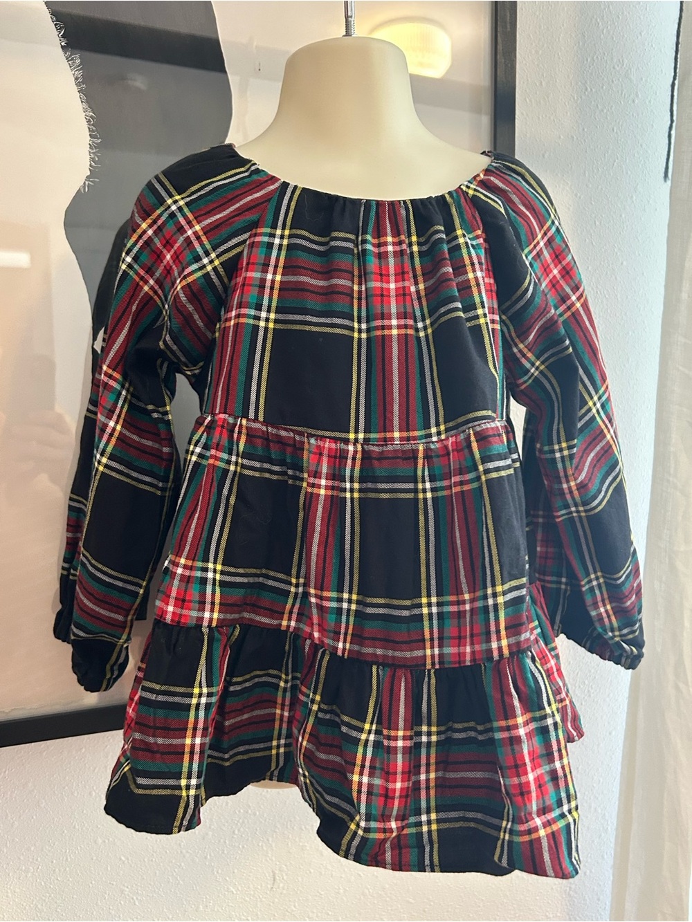 Crewcuts (J.Crew) Tartan Plaid Tiered Dress — Size 3T